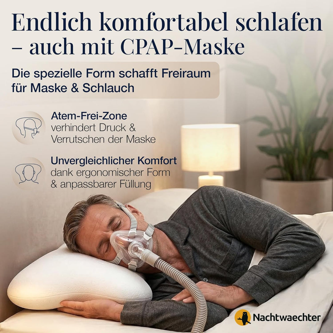 Nachtwaechter Seitenschläfer-Komfort Kissen LINA, CPAP-Kissen, individuell einstellbar