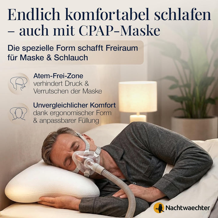 Nachtwaechter Seitenschläfer-Komfort Kissen LINA, CPAP-Kissen, individuell einstellbar