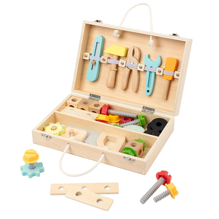 Werkzeugkoffer Kinder Spielzeug Werkzeug Kinder Holz Holzbaukasten Kinderwerkzeug Lernspielzeug Werk