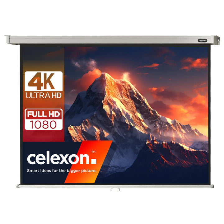 celexon Professional Rollo-Leinwand 75" | 160x120 cm 4:3 | manuell ausziehbare 4K, Full-HD Beamer-Le