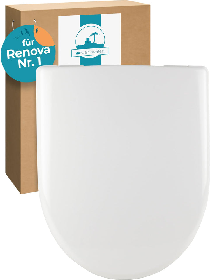 Calmwaters® Antibakterieller WC Sitz für Keramag Renova Nr. 1, Toilettensitz mit Absenkautomatik, Du