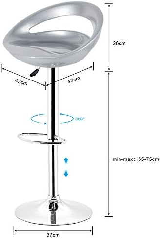 XDAILUYYDS Barhocker 2er Set aus ABS-Kunststoff, Minimalistische Leisure, Drehstuhl, Höhenverstellba