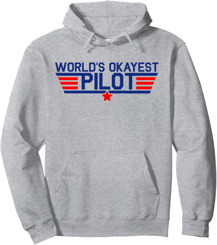 Worlds Okayest Pilot Lustiges Fliegergeschenk für Herren Pullover Hoodie