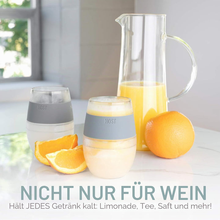 Host 2962 8.5 Ounce Freeze Cooling Wine Glasses - Kunststoff Clear 11.7094 x 1.34 x 8.20 cm Grau Set