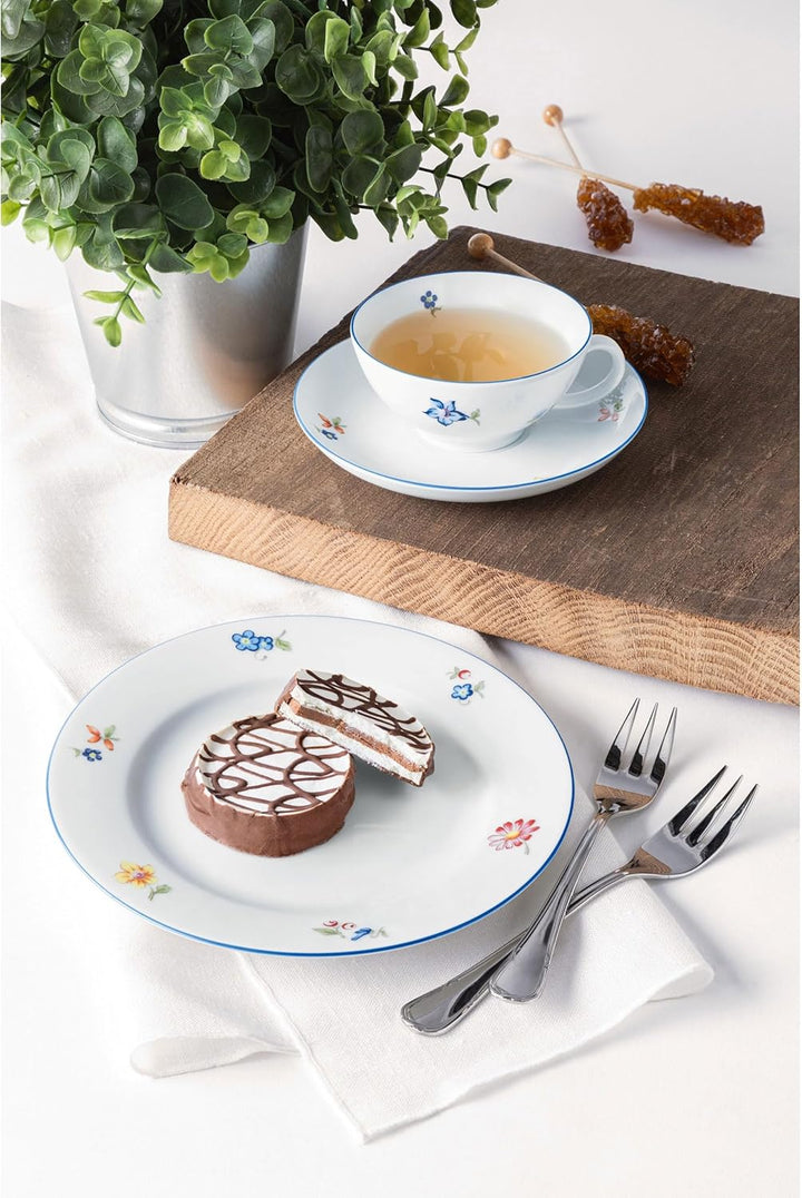 Seltmann 001.762548 Sonate Traditionell Porzellan Teeservice, Rund mit Relief, Mehrfarbig, 18-Teilig