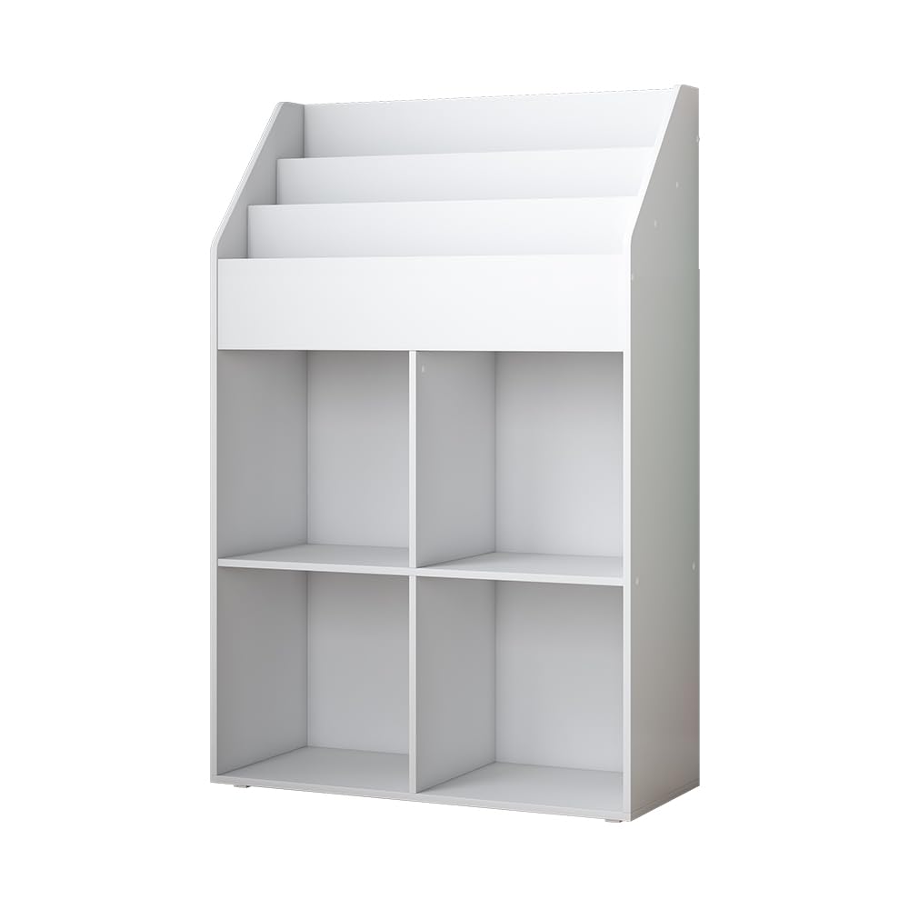 Vicco Kinderregal Weiss Conny mit 4 Ablagen für Faltboxen - 72x111x30 cm aus Spanplatte - Bücherrega