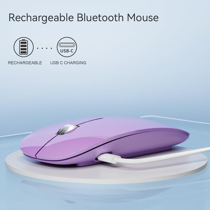 Uiosmuph Bluetooth Maus, Kabellose Maus mit USB-Nano-Empfänger, Tri-Mode (Dual Bluetooth 5.1 + 2.4GH