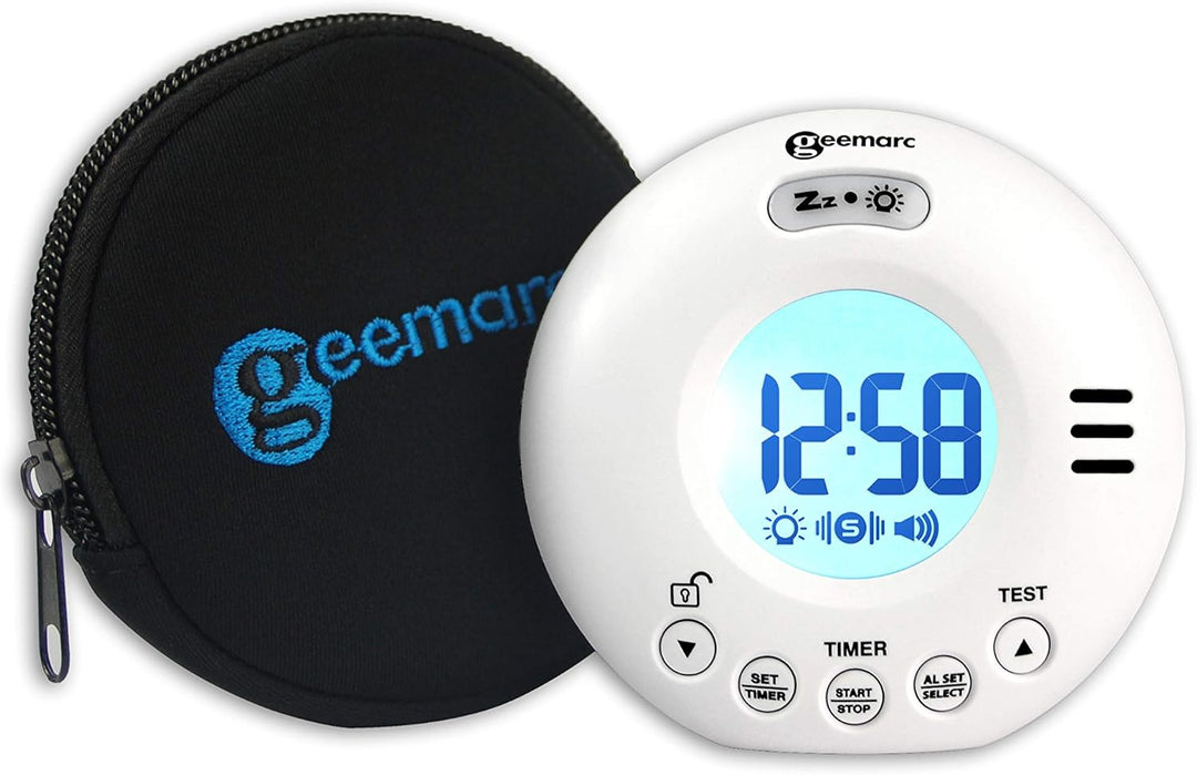 Geemarc Wake'n shake VOYAGER Tragbarer Reisewecker mit extra lautem Alarm 75 dB + Vibration + Reisee