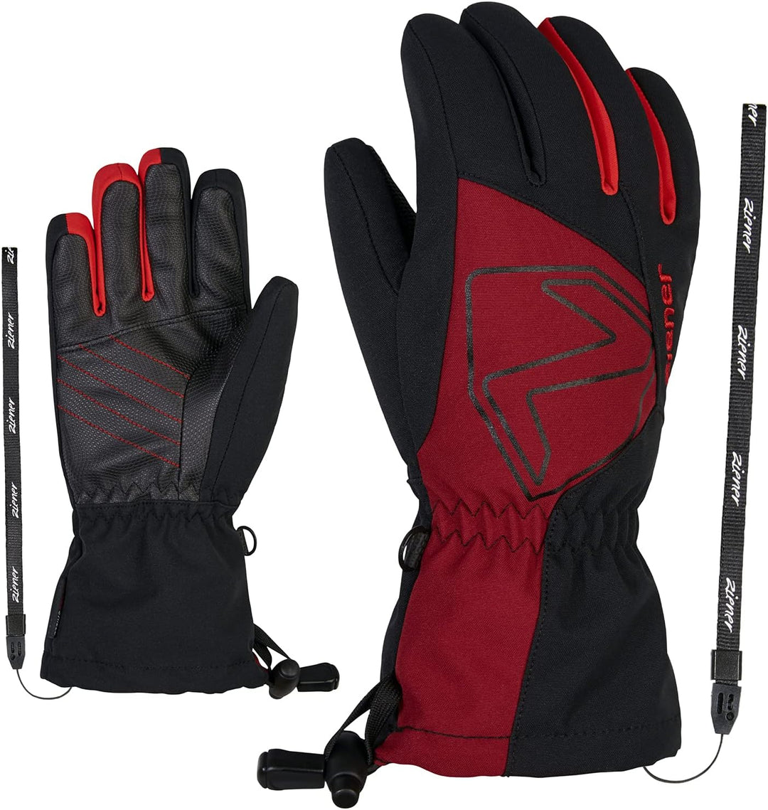 Ziener Kinder Laril Ski-Handschuhe/Wintersport | wasserdicht, atmungsaktiv, Lange Stulpe 3 black.win
