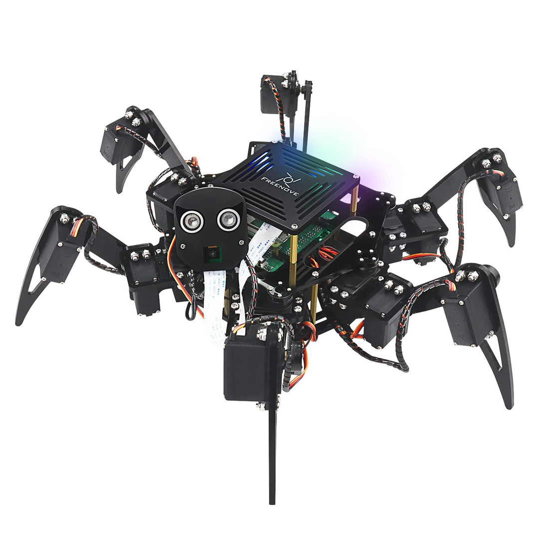 FREENOVE Big Hexapod Robot Kit for Raspberry Pi 4 B 3 B+ B A+, Walking, Self Balancing, Live Video,
