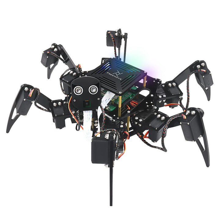 FREENOVE Big Hexapod Robot Kit for Raspberry Pi 4 B 3 B+ B A+, Walking, Self Balancing, Live Video,