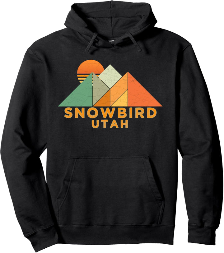 Retro Vintage Snowbird Utah Gift Pullover Hoodie
