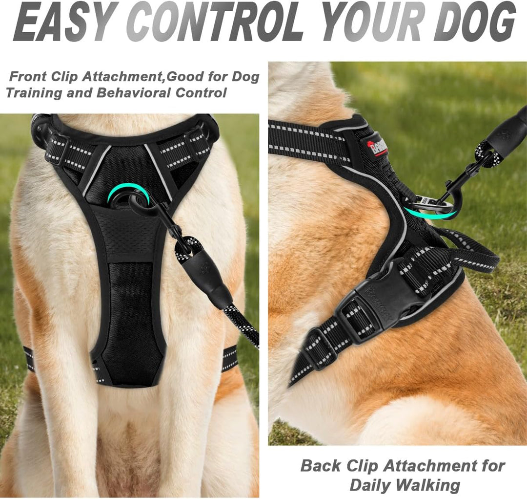 BARKBAY No Pull Dog Harness Front Clip Heavy Duty Reflective Easy Control Handle for Large Dog Walki