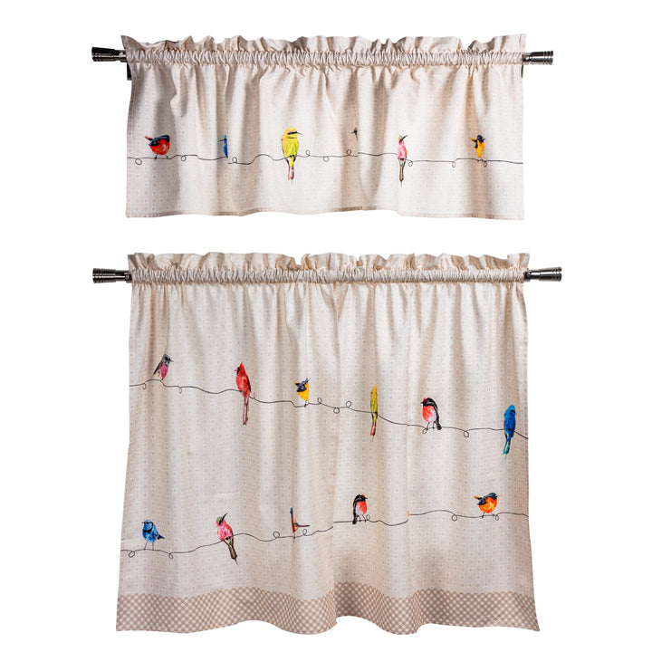 Maison d' Hermine Küchengardinen-Set für Fenster, 100 % Baumwolle, Küchengardine, Volant für Zuhause