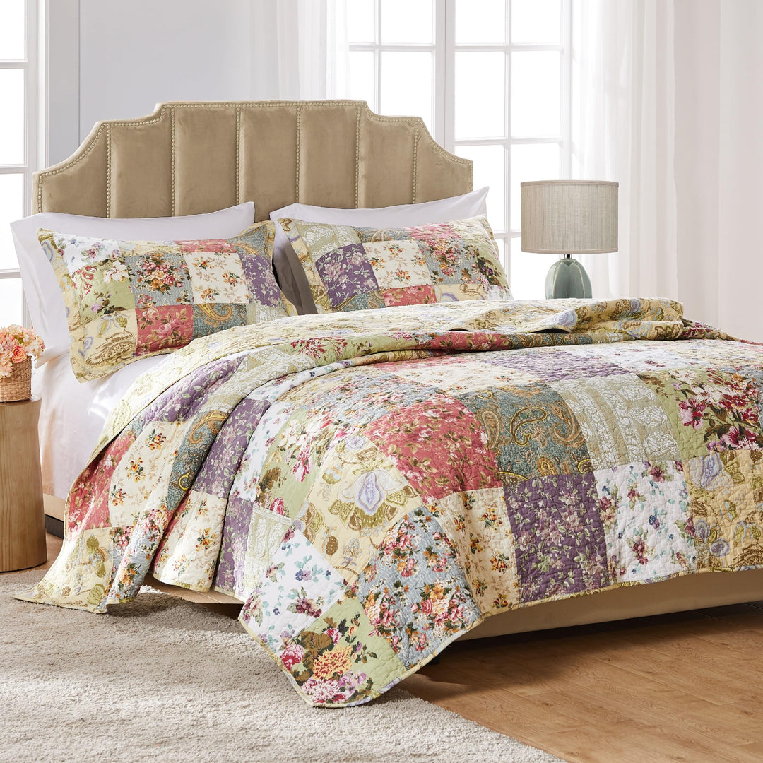 Greenland Home Blooming Prairie Baumwoll-Patchwork-Bettwäsche-Set, 2-teilig, Twin/Twin XL, Mehrfarbi
