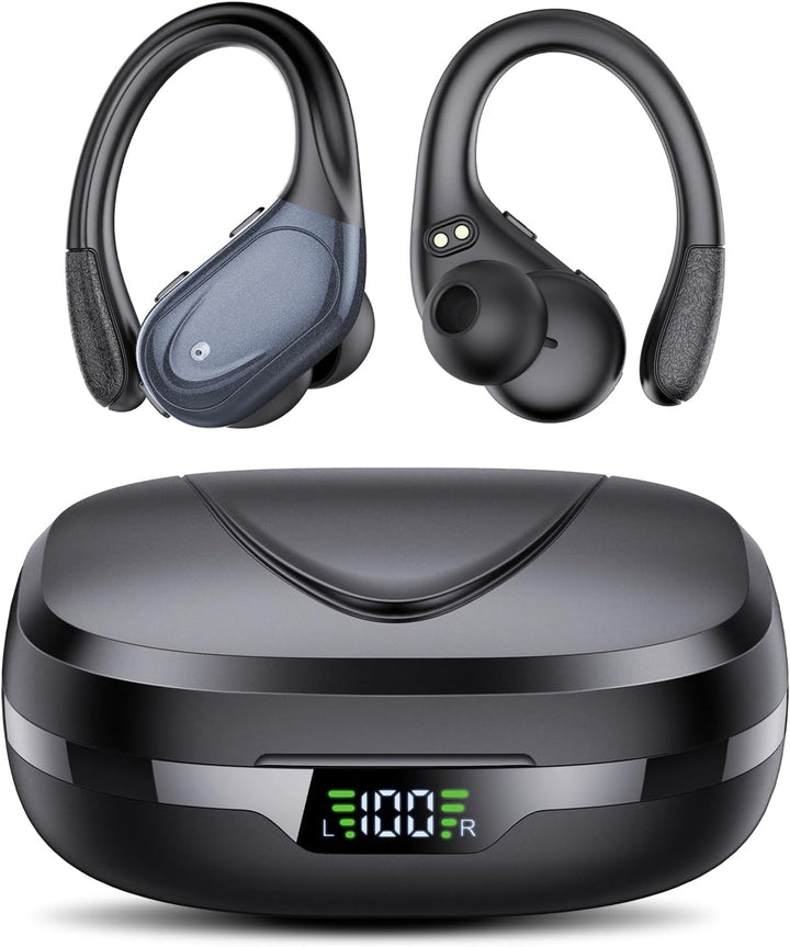 CASCHO Bluetooth Kopfhörer Sport, Kopfhörer Kabellos Bluetooth 5.3, 60 Std Kabellose Kopfhörer mit T