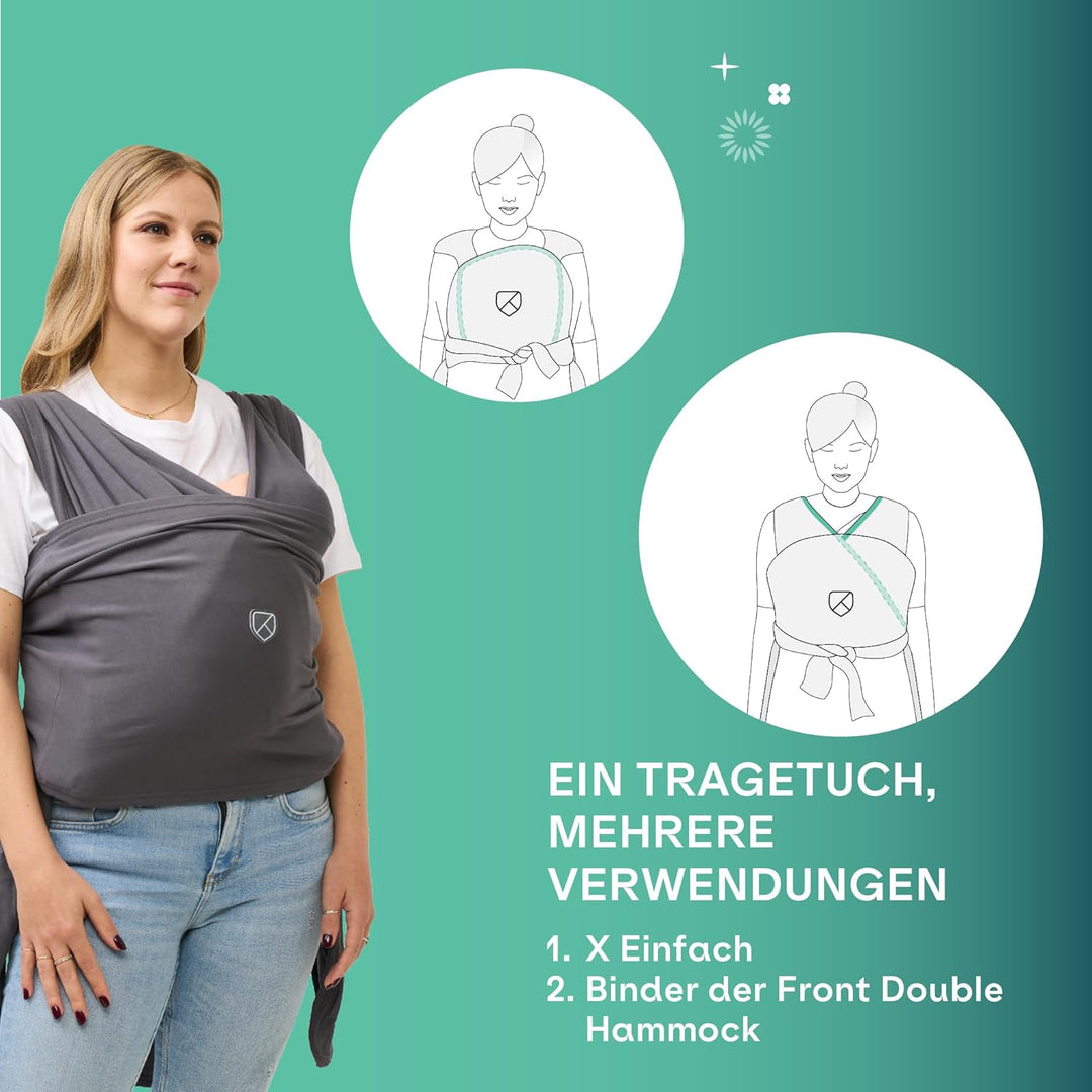 Koala Babycare Babytragetuch - Einfach anzuziehen - Elastisches Tragetuch bis zu 15 kg - Verstellbar