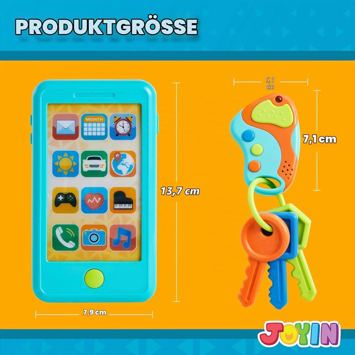 JOYIN Kleinkind Spielen Telefon, blau Spielzeug Telefon Set, Keyfob Schlüssel Spielzeug und Kreditka