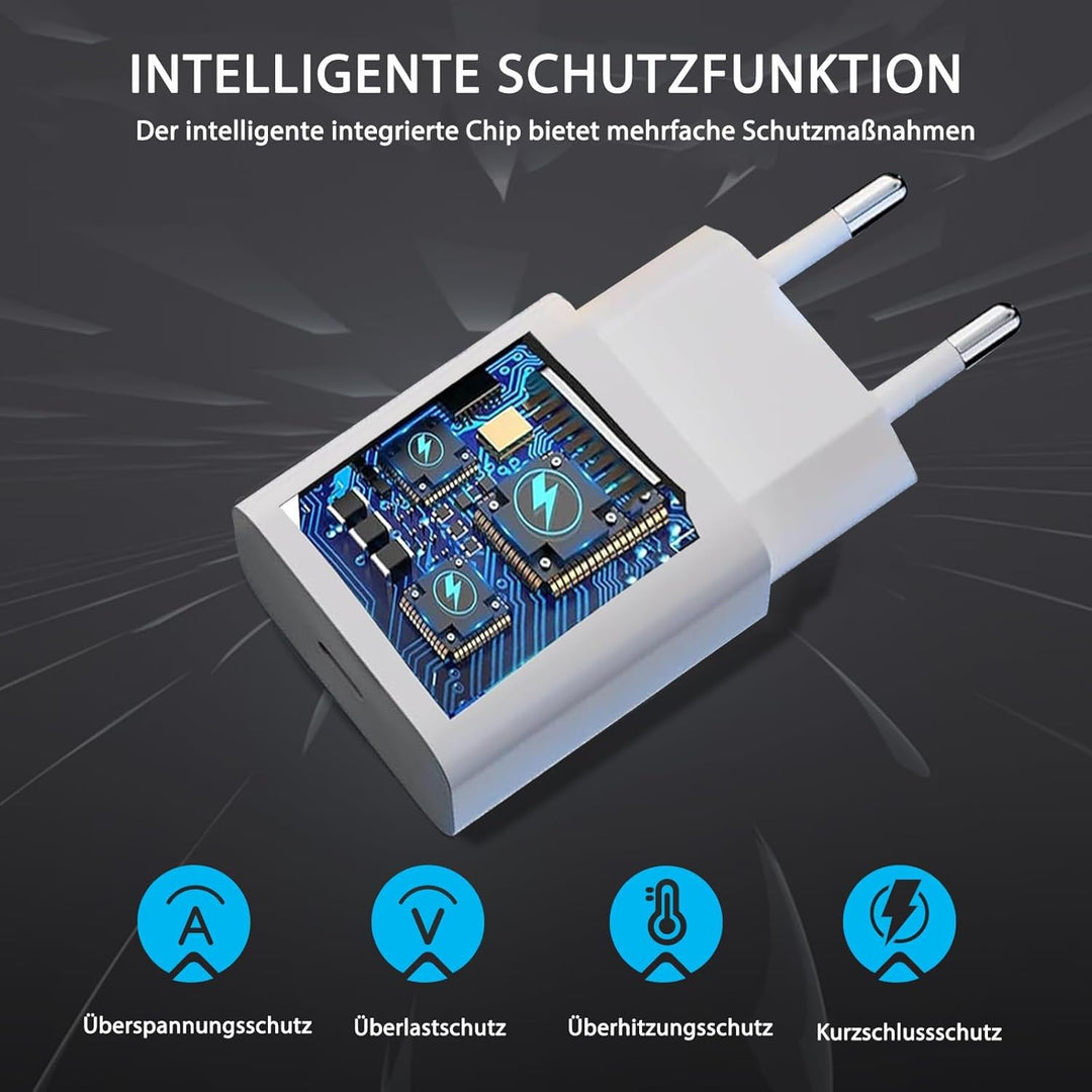 25W Schnellladegerät USB C, Netzteil Ladegerät, Ladestecker USB C Fast Charger Adapter mit 2m ladeka