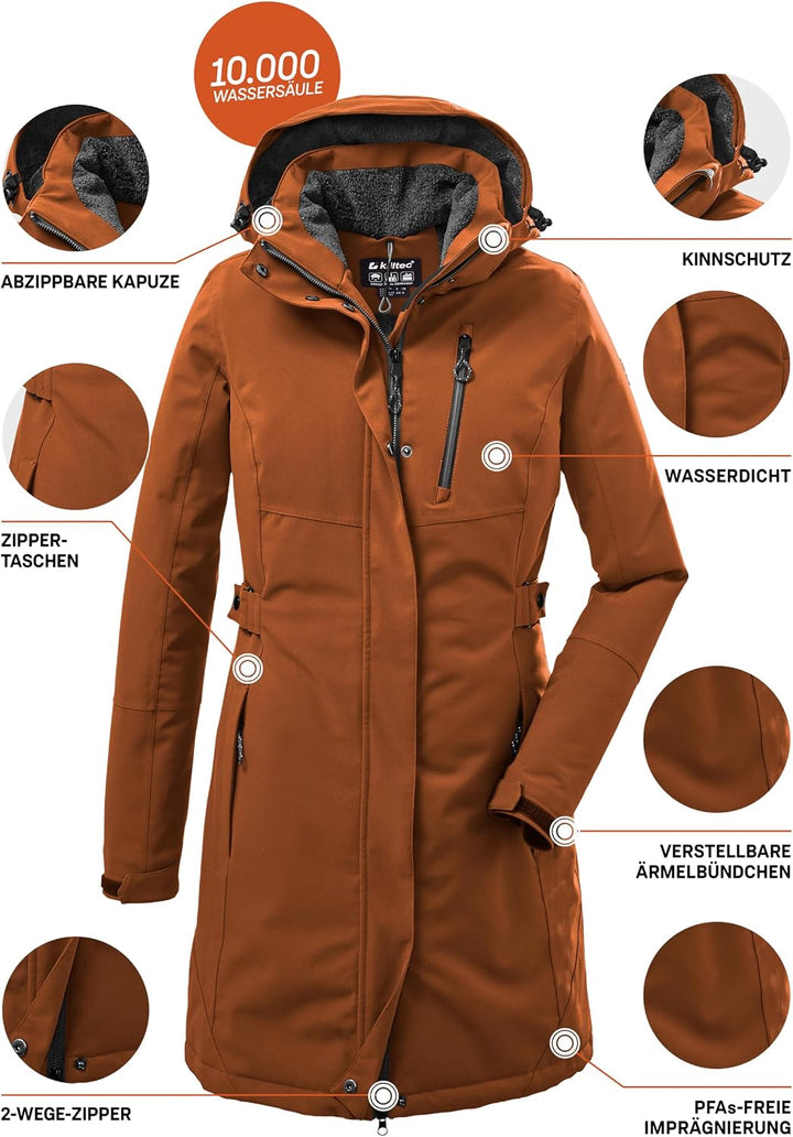 Killtec Damen Parka Funktionsparka mit abzippbarer Kapuze KOW 165 WMN PRK wasserdicht, Winddicht, at