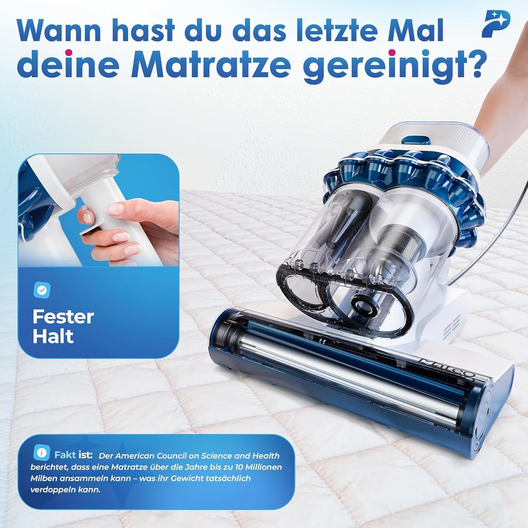 Milbensauger Mateo (Standard) - Matratzenreiniger mit UV-Licht – Entfernt 99,9% Aller Milben - Milbe
