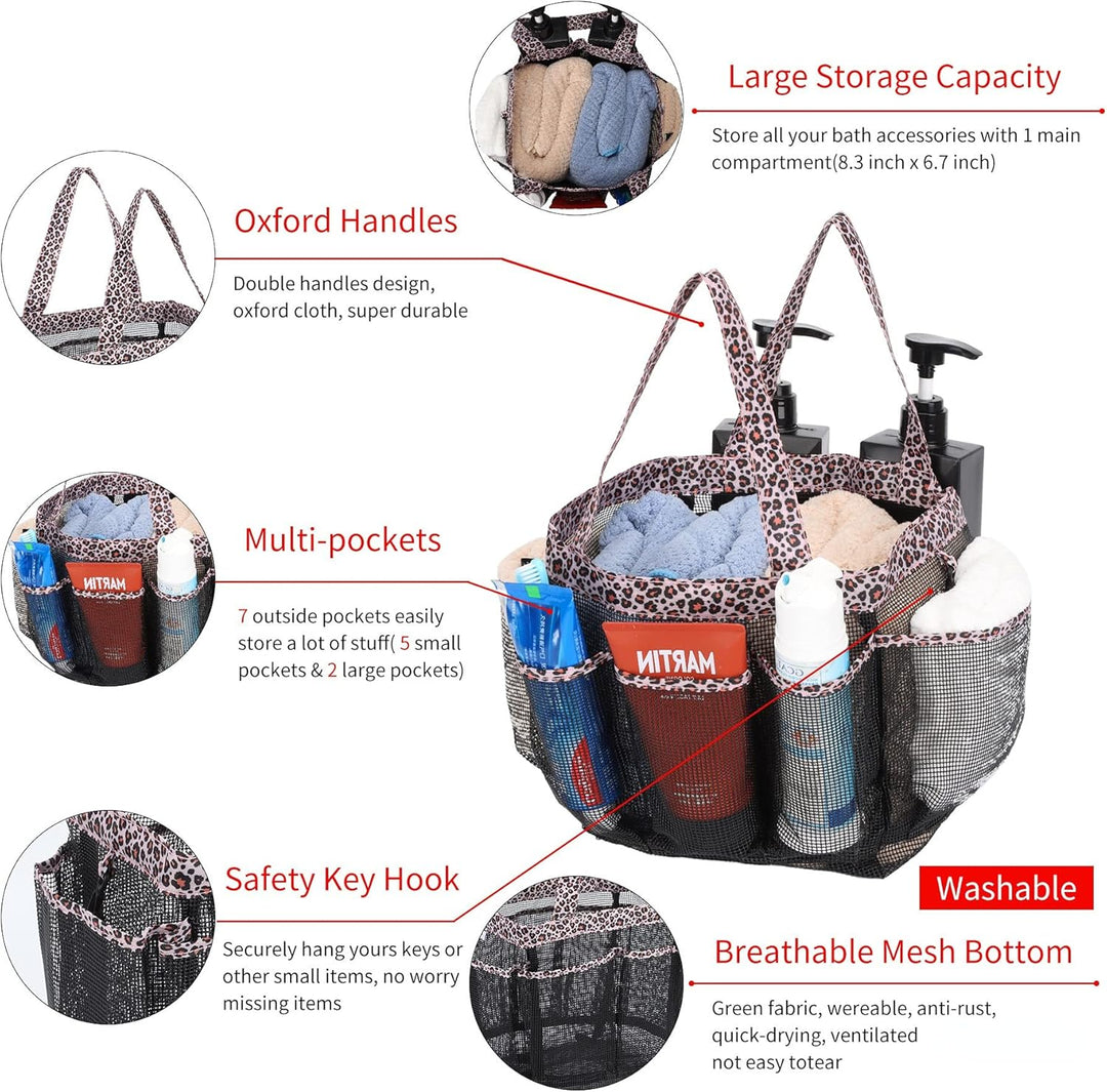 2 Stück Haundry Mesh Dusche Caddy Tote Bag Hängende Tragbare Kulturbeutel College Wohnheim Essential