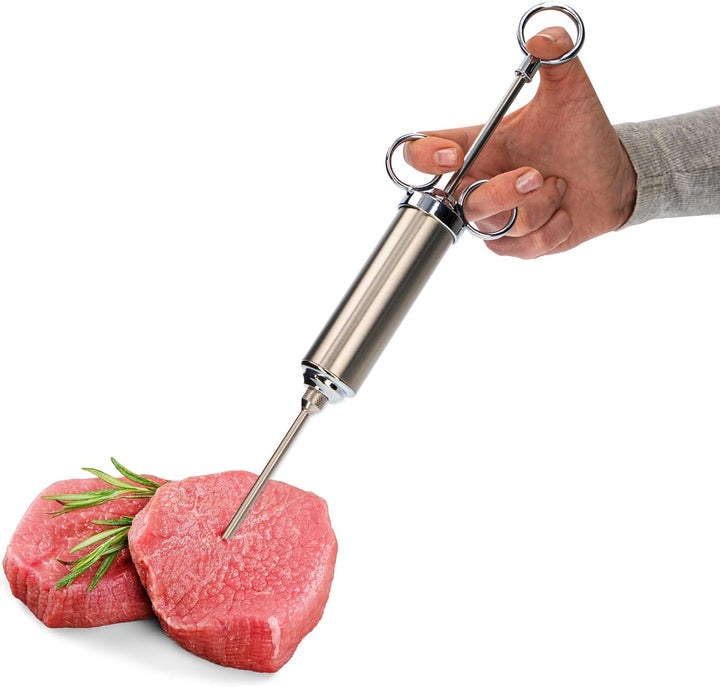 Browin® Edelstahl Fleischspritze 311102 | Marinierspritze mit 2 Nadeln | BBQ Bratenspritze für Rindf