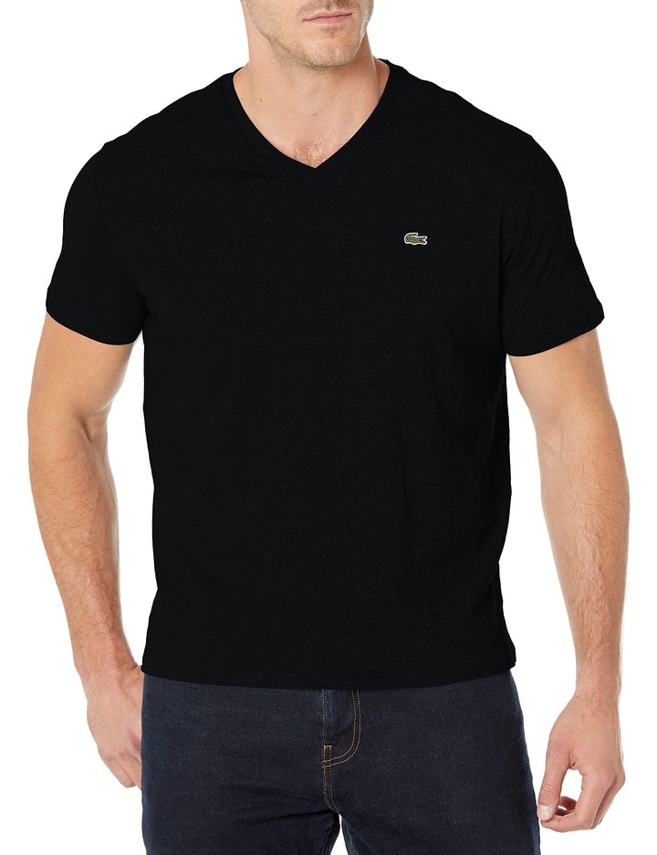 Lacoste Herren Long Sleeve V Neck T-Shirt T-Shirt (1er Pack) XS Schwarz, XS Schwarz