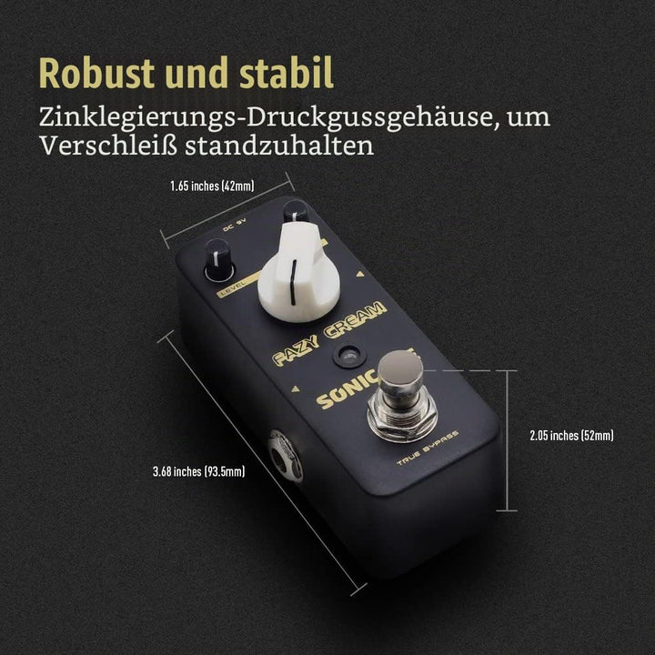 SONICAKE Fuzz Gitarre Effektpedal Fazy Cream True Bypass Vintage, Fuzz