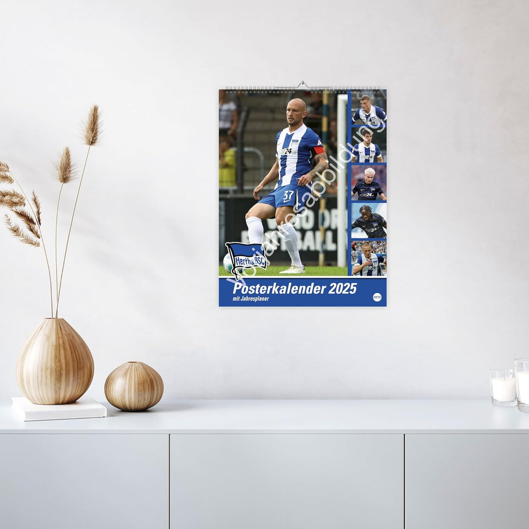 Hertha BSC Posterkalender 2026: Fotokalender mit den Spielern des Hertha BSC. Praktischer Jahres-Wan