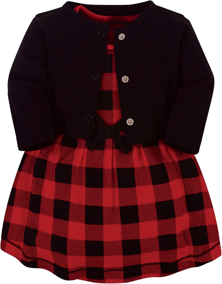 Touched by Nature Mädchen Kleid und Strickjacke aus Bio-Baumwolle Lässiges Kleid 4 Jahre Buffalo Pla