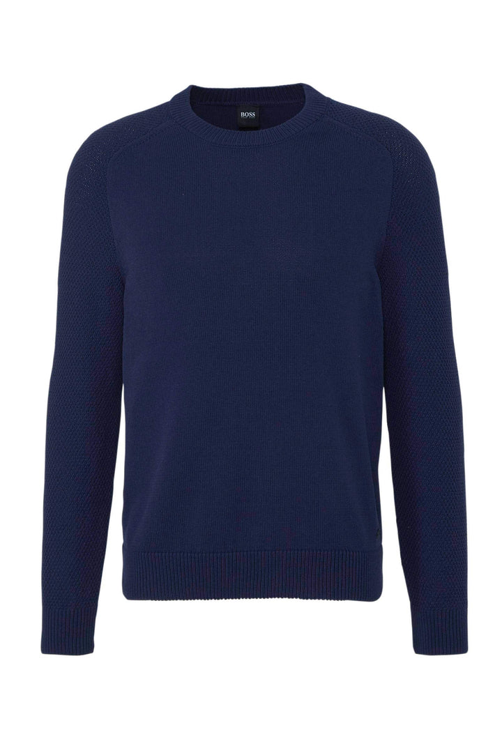 BOSS Hugo Pullover KAMISCOS mit moderem Strickmuster Farbe dunkelblau 404 (M)