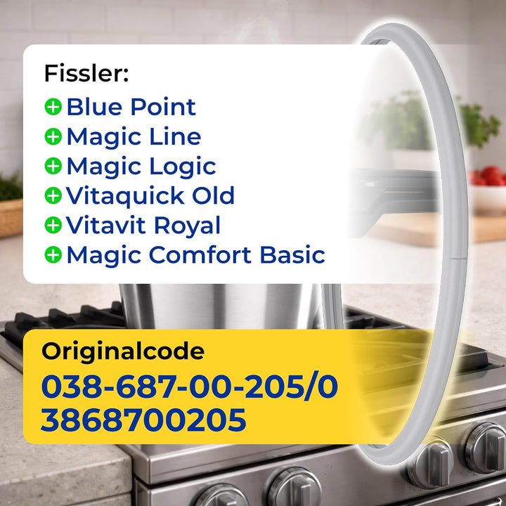 Dichtung Schnellkochtopf Ø 26 cm mit Originalcode 038-667-00-205/0 3868700205 für Fissler Beispiel B