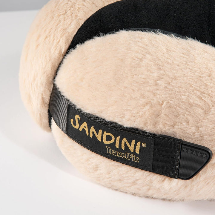 SANDINI TravelFix Regular Size – Plüsch – Premium Reisekissen Made in EU/Nackenkissen mit ergonomisc