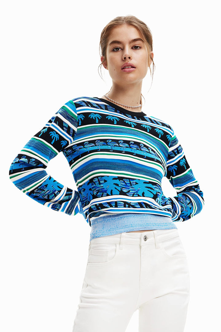 Desigual Damen Sweatshirt XS Blau, XS Blau