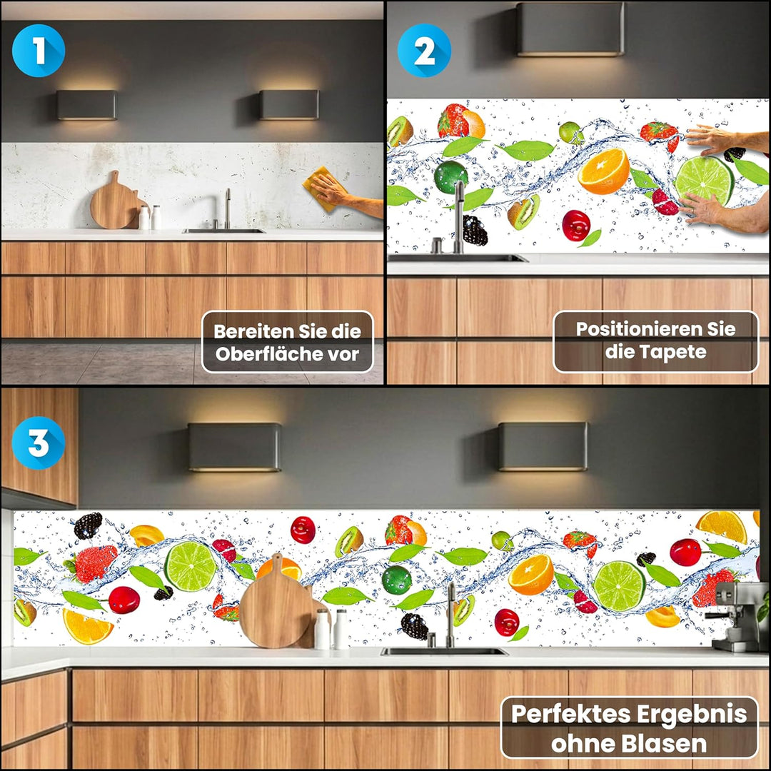 DIMEX Küchenrückwand Folie selbstklebend Obst | Klebefolie - Dekofolie - Spritzschutz für Küche | Pr