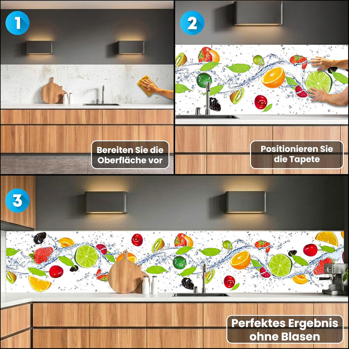 DIMEX Küchenrückwand Folie selbstklebend Obst | Klebefolie - Dekofolie - Spritzschutz für Küche | Pr