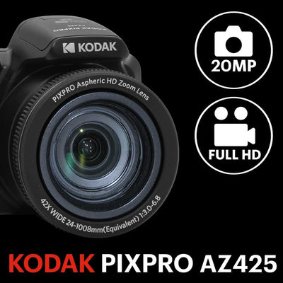 KODAK Pixpro Astro Zoom AZ425 – Digitalkamera Bridge, 42-facher optischer Zoom, 24 mm Weitwinkel, 20