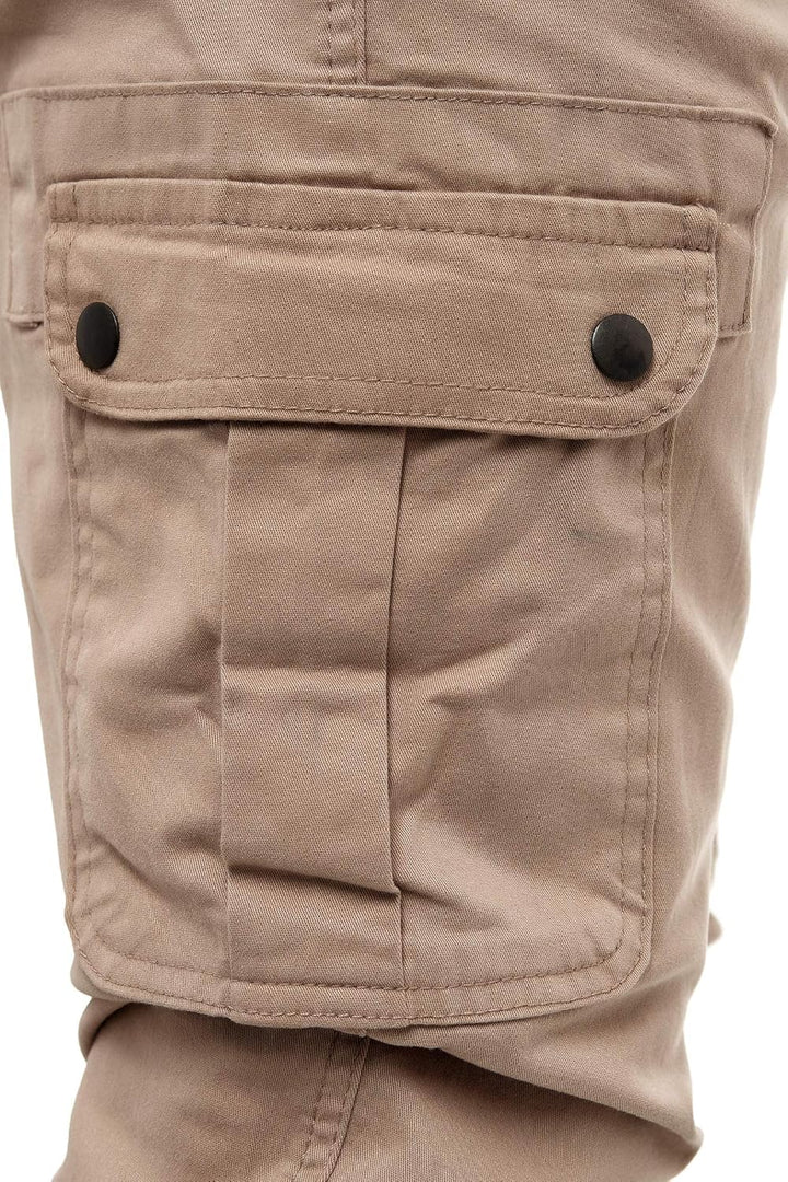Tazzio Cargohose Herren Cargo Hose Jogger Chino Regular Fit Jeans 18525 34 Beige, 34 Beige