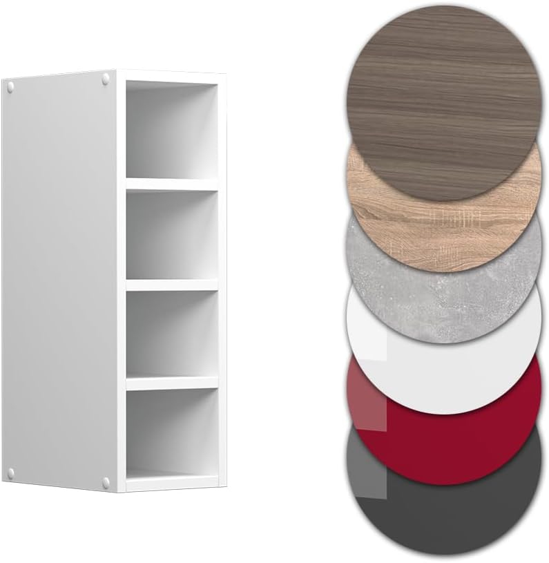 Vicco Hängeschrank R-Line, Weiss/Weiss, 20 cm Weiss Regalhängeschrank 20cm, Weiss Regalhängeschrank