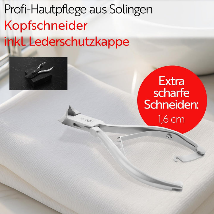 OTTO HERDER NAGELZANGE - Kopfschneider Fussnagelzange für starke Fussnägel 14cm aus Edelstahl 1,6 cm