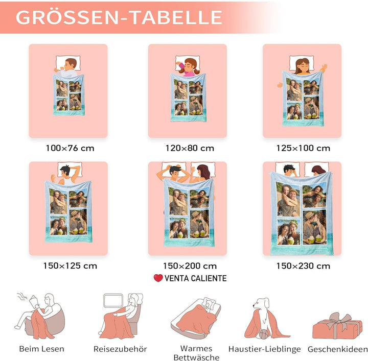 Easycosy personalisierte Decke für Paare - Valentinstag Foto Geschenke für Sie Frauen Benutzerdefini