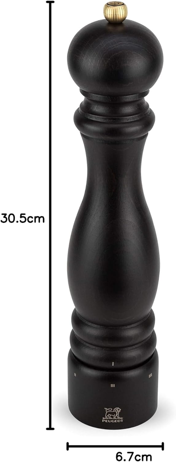 PEUGEOT Paris Manuelle Pfeffermühle, Mahlgradeinstellung u'Select, Höhe: 30 cm, Holz, Braun, 23552 P