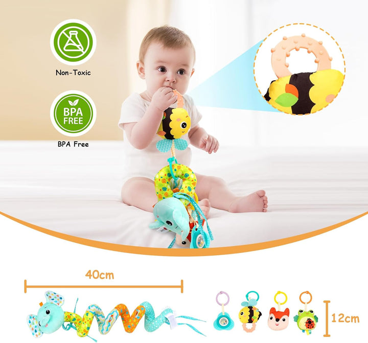 Kinderwagen Spielzeug, Baby Activity Spirale Spielzeug mit Musik, Hängendes Spiral Plüsch Spielzeug