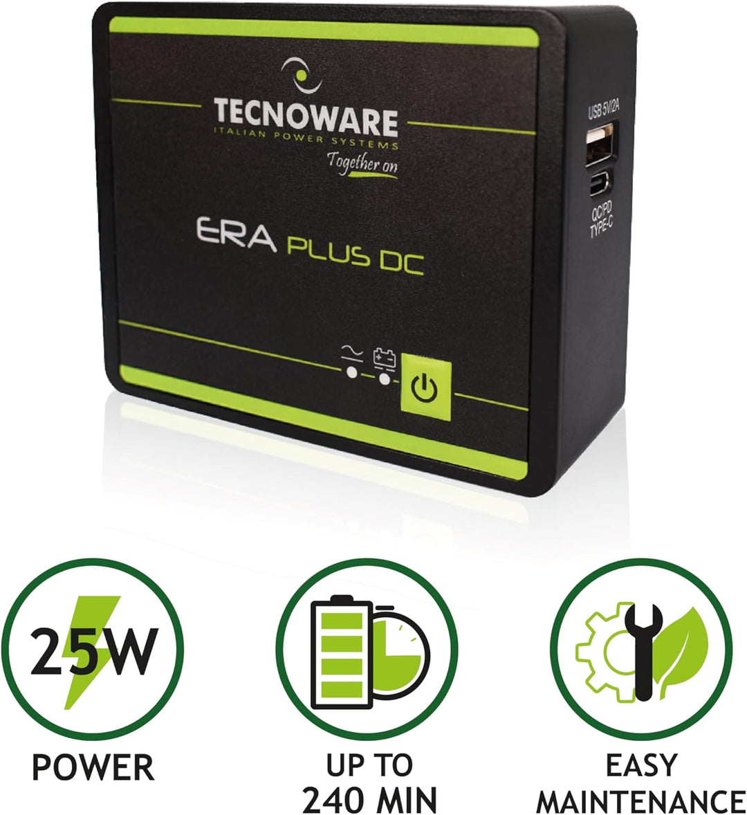 Tecnoware Power Systems Mini UPS ERA Plus DC für WiFi/Modem, Videoüberwachung, Nicht für Gaming-PC/K