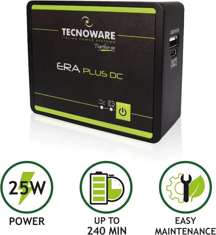 Tecnoware Power Systems Mini UPS ERA Plus DC für WiFi/Modem, Videoüberwachung, Nicht für Gaming-PC/K