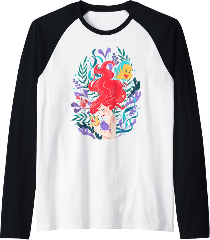 Disney The Little Mermaid Ariel Flounder And Sebastian Raglan