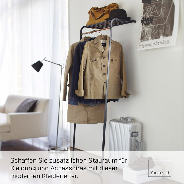 YAMAZAKII Tower Standgarderobe, Stahl, Schwarz, One Size