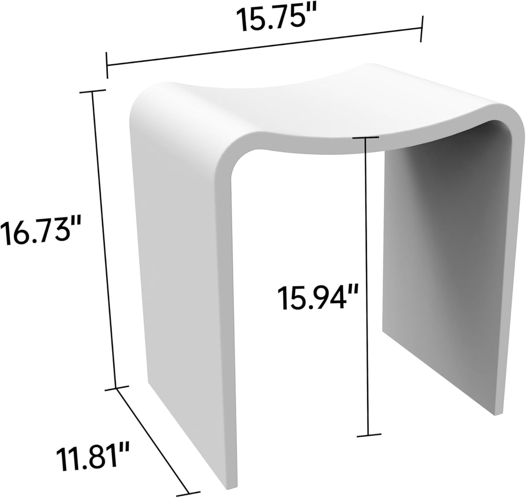 Duschhocker Modern Duschstuhl für Senioren 150 kg, Rutschfester Badhocker luxuriöser Kunststein Bade