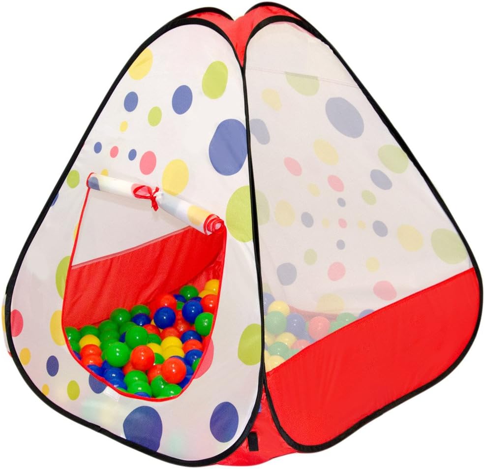 LittleTom Bällebad Kinderzelt für Drinnen & Draussen - 200 Bälle - 90x90x90 Zelt mit Bällen für Kind